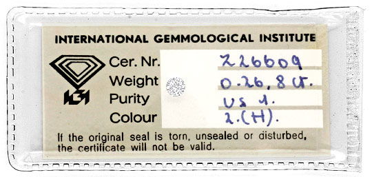 Foto 1 - Diamant 0,268ct Wesselton Weiss VS1 Brillantschliff IGI, D6195