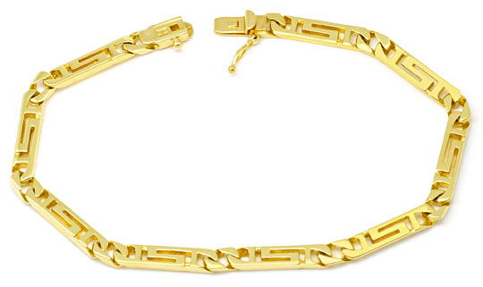 Foto 1 - Designer-Mäander Goldkette und Armband massiv Gelb Gold, K2210