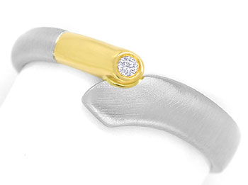 Foto 1 - Designer-Ring in Platin und Gelbgold mit River Brillant, S9870